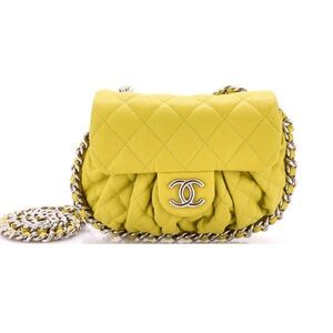 CHANEL Rare Mini Chain Around Messenger Bag - Yellow Mustard Chartreuse